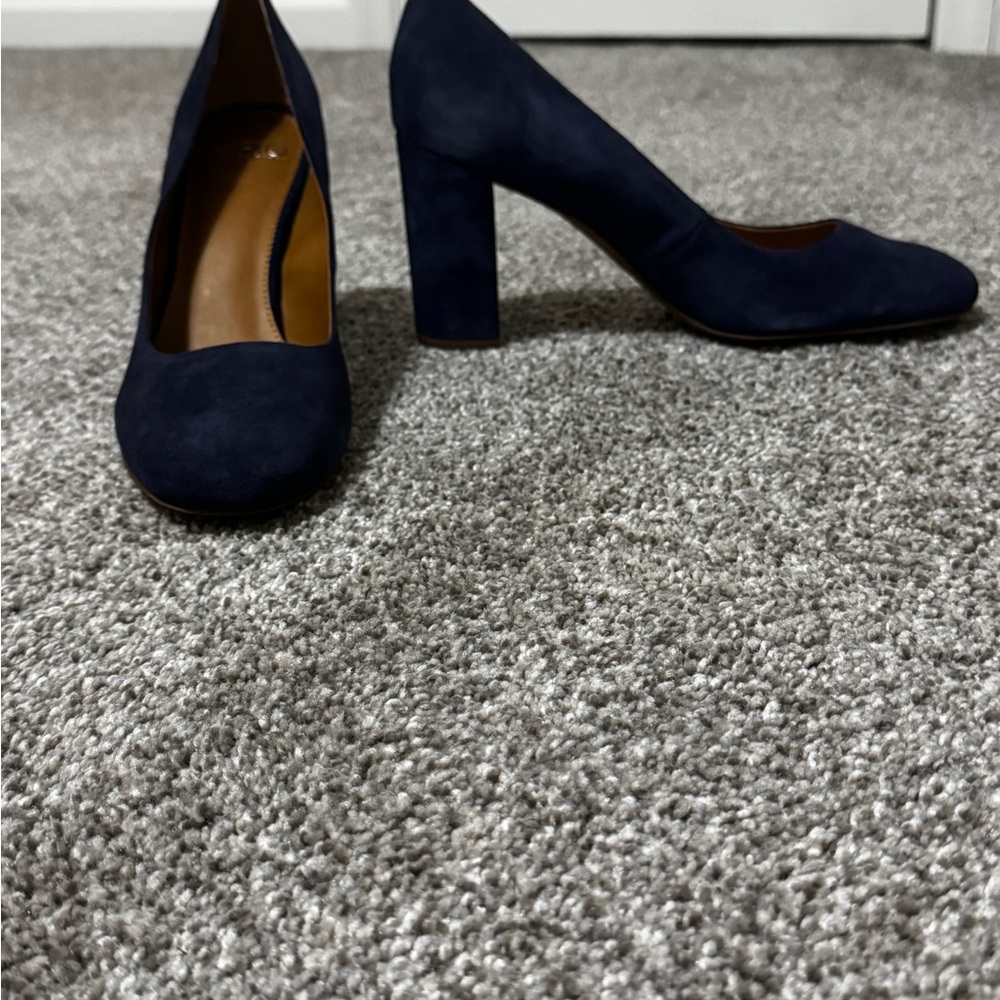 Franco Sarto Dark Blue Suede Heels